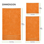 OLIVIA ROCCO Belmont Viscose Stripe Orange Towels 100% Cotton Hotel Quality Bath Towels - Joe’s Haven