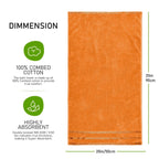 OLIVIA ROCCO Belmont Viscose Stripe Orange Towels 100% Cotton Hotel Quality Bath Towels - Joe’s Haven
