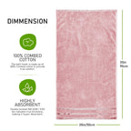 OLIVIA ROCCO Belmont Viscose Stripe Pink Towels 100% Cotton Hotel Quality Super Absorbent - Joe’s Haven