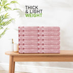 OLIVIA ROCCO Belmont Viscose Stripe Pink Towels 100% Cotton Hotel Quality Super Absorbent - Joe’s Haven