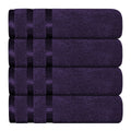 OLIVIA ROCCO Belmont Viscose Stripe Purple Towels 100% Cotton Hotel Quality Bath Towels - Joe’s Haven