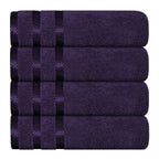 OLIVIA ROCCO Belmont Viscose Stripe Purple Towels 100% Cotton Hotel Quality Bath Towels - Joe’s Haven