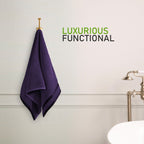 OLIVIA ROCCO Belmont Viscose Stripe Purple Towels 100% Cotton Hotel Quality Bath Towels - Joe’s Haven