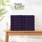 OLIVIA ROCCO Belmont Viscose Stripe Purple Towels 100% Cotton Hotel Quality Bath Towels - Joe’s Haven