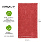 OLIVIA ROCCO Belmont Viscose Stripe Red Towels 100% Cotton Hotel Quality Super Absorbent - Joe’s Haven