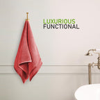 OLIVIA ROCCO Belmont Viscose Stripe Red Towels 100% Cotton Hotel Quality Super Absorbent - Joe’s Haven