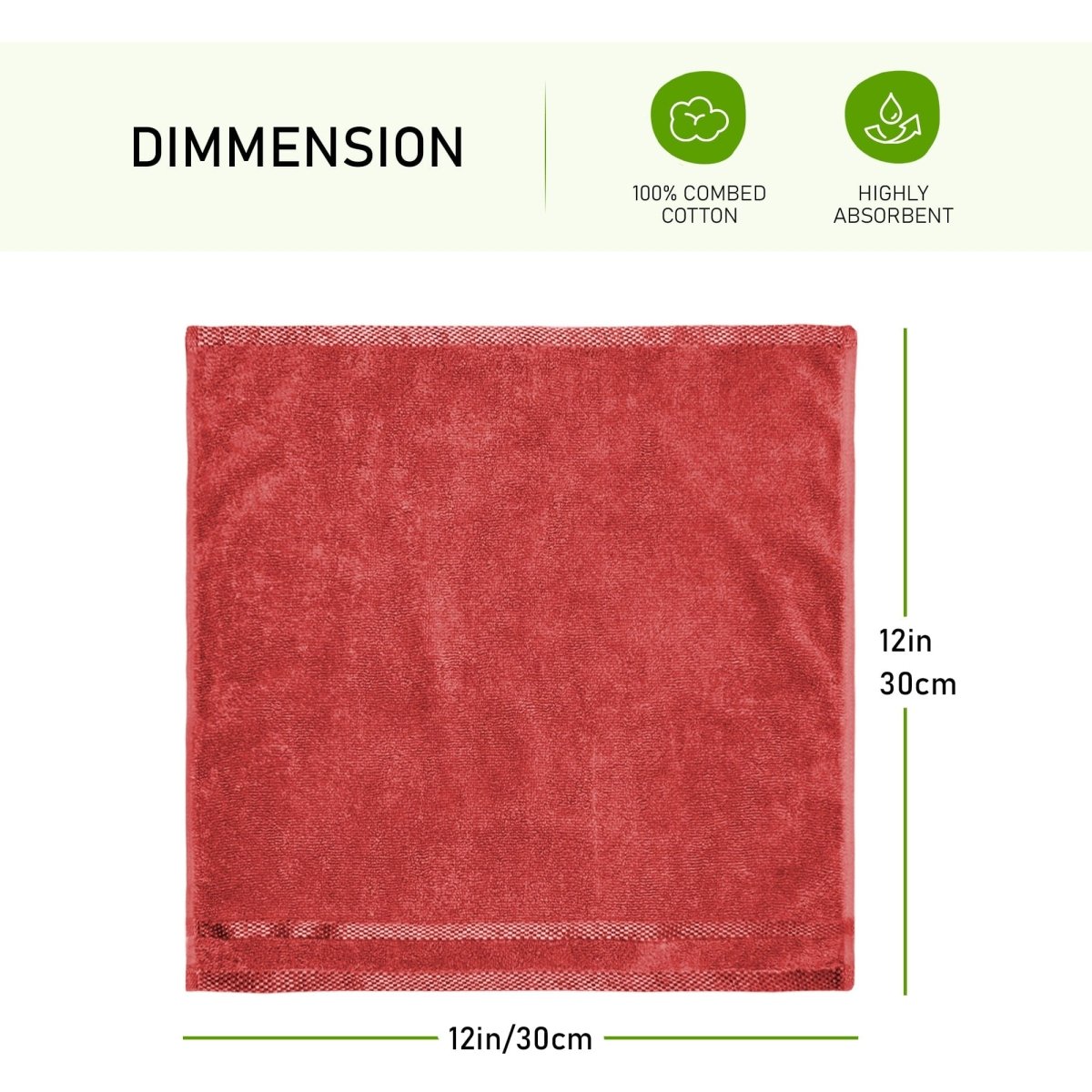 OLIVIA ROCCO Belmont Viscose Stripe Red Towels 100% Cotton Hotel Quality Super Absorbent - Joe’s Haven