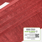 OLIVIA ROCCO Belmont Viscose Stripe Red Towels 100% Cotton Hotel Quality Super Absorbent - Joe’s Haven