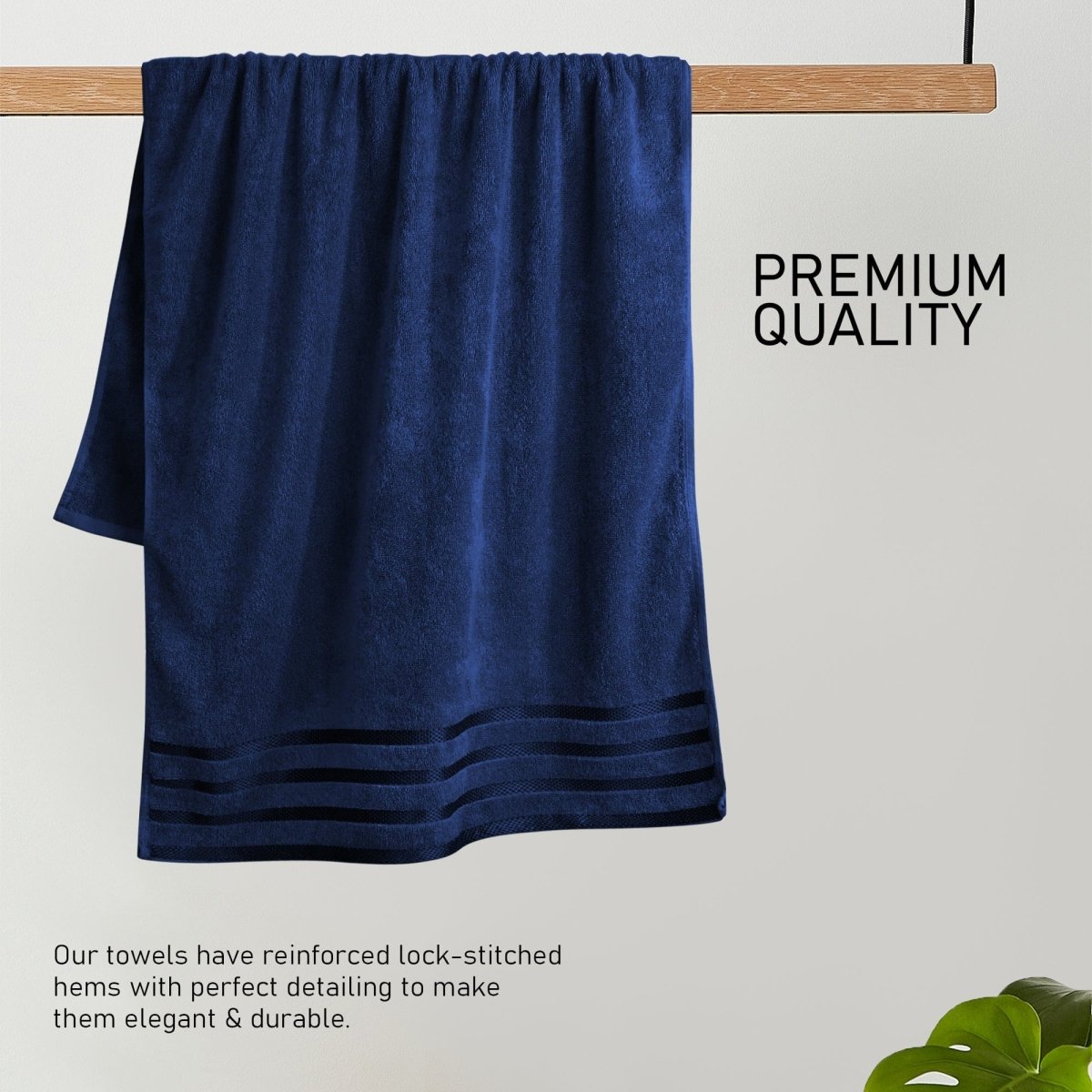 OLIVIA ROCCO Belmont Viscose Stripe Royal Blue Towels 100% Cotton Hotel Quality 10 Piece - Joe’s Haven