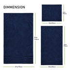 OLIVIA ROCCO Belmont Viscose Stripe Royal Blue Towels 100% Cotton Hotel Quality 10 Piece - Joe’s Haven