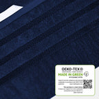 OLIVIA ROCCO Belmont Viscose Stripe Royal Blue Towels 100% Cotton Hotel Quality 10 Piece - Joe’s Haven