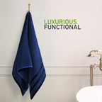 OLIVIA ROCCO Belmont Viscose Stripe Royal Blue Towels 100% Cotton Hotel Quality 10 Piece - Joe’s Haven