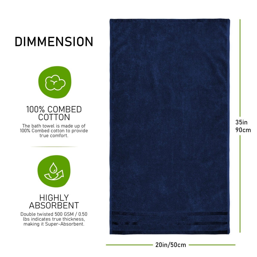 OLIVIA ROCCO Belmont Viscose Stripe Royal Blue Towels 100% Cotton Hotel Quality 10 Piece - Joe’s Haven
