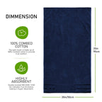 OLIVIA ROCCO Belmont Viscose Stripe Royal Blue Towels 100% Cotton Hotel Quality 10 Piece - Joe’s Haven