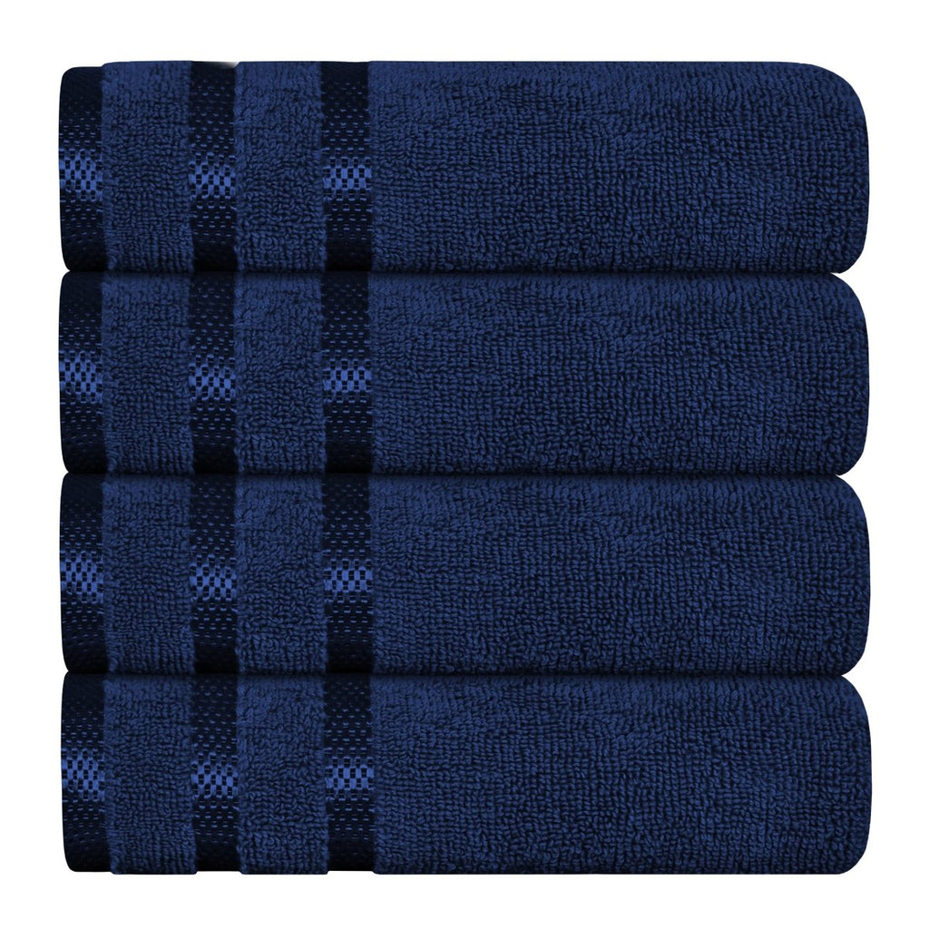 OLIVIA ROCCO Belmont Viscose Stripe Royal Blue Towels 100% Cotton Hotel Quality 10 Piece - Joe’s Haven