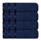 OLIVIA ROCCO Belmont Viscose Stripe Royal Blue Towels 100% Cotton Hotel Quality 10 Piece - Joe’s Haven
