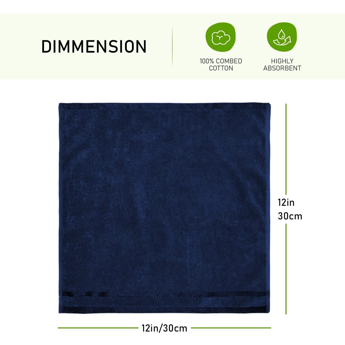 OLIVIA ROCCO Belmont Viscose Stripe Royal Blue Towels 100% Cotton Hotel Quality 10 Piece - Joe’s Haven