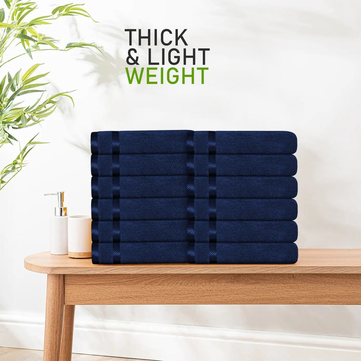 OLIVIA ROCCO Belmont Viscose Stripe Royal Blue Towels 100% Cotton Hotel Quality 10 Piece - Joe’s Haven