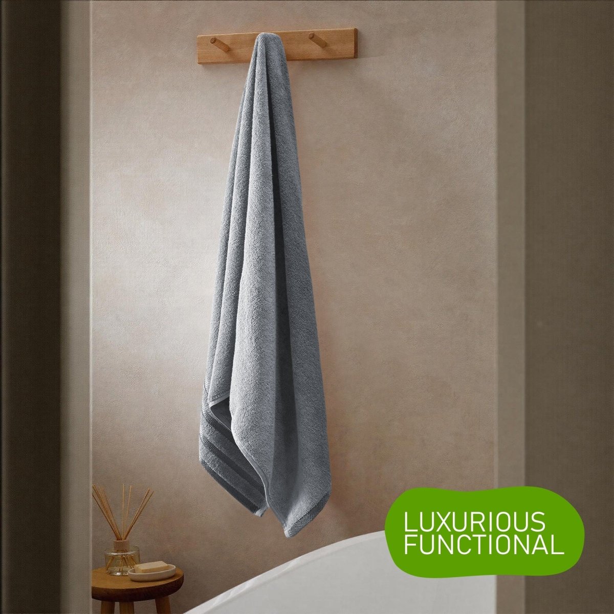 OLIVIA ROCCO Belmont Viscose Stripe Silver Towels 100% Cotton Quality Super Absorbent - Joe’s Haven