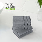 OLIVIA ROCCO Belmont Viscose Stripe Silver Towels 100% Cotton Quality Super Absorbent - Joe’s Haven