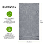 OLIVIA ROCCO Belmont Viscose Stripe Silver Towels 100% Cotton Quality Super Absorbent - Joe’s Haven