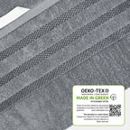OLIVIA ROCCO Belmont Viscose Stripe Silver Towels 100% Cotton Quality Super Absorbent - Joe’s Haven