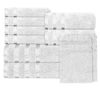 OLIVIA ROCCO Belmont Viscose Stripe White Towels 100% Cotton Hotel Quality Bath Towels - Joe’s Haven
