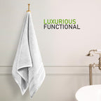 OLIVIA ROCCO Belmont Viscose Stripe White Towels 100% Cotton Hotel Quality Bath Towels - Joe’s Haven