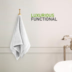 OLIVIA ROCCO Belmont Viscose Stripe White Towels 100% Cotton Hotel Quality Bath Towels - Joe’s Haven