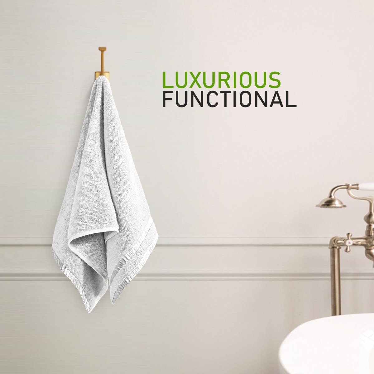 OLIVIA ROCCO Belmont Viscose Stripe White Towels 100% Cotton Hotel Quality Bath Towels - Joe’s Haven