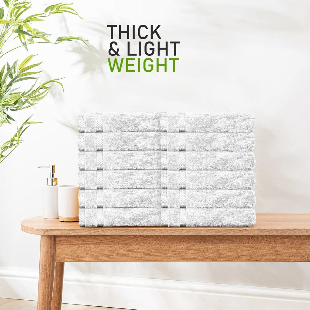 OLIVIA ROCCO Belmont Viscose Stripe White Towels 100% Cotton Hotel Quality Bath Towels - Joe’s Haven