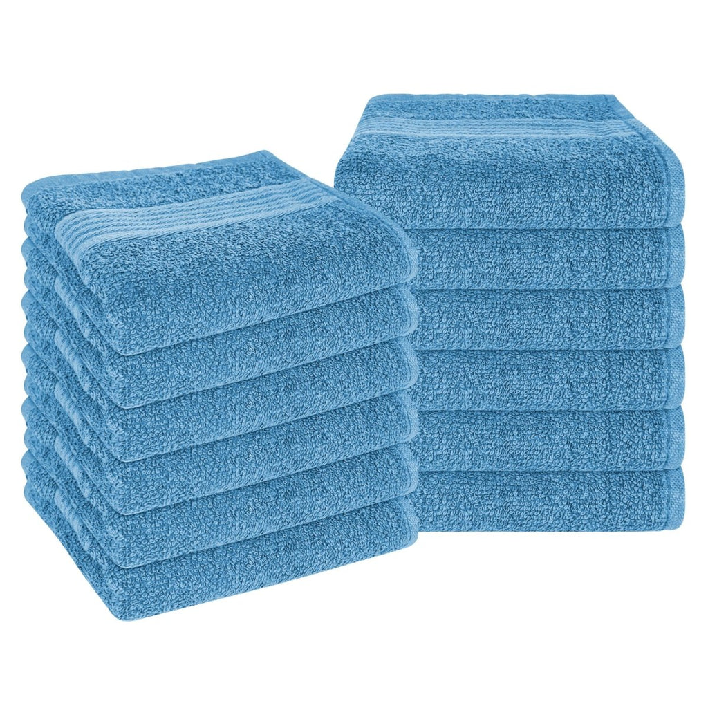 OLIVIA ROCCO Rhodes Towel Aqua 100% Cotton Hotel Quality Soft Super Absorbent Hand Towels - Joe’s Haven