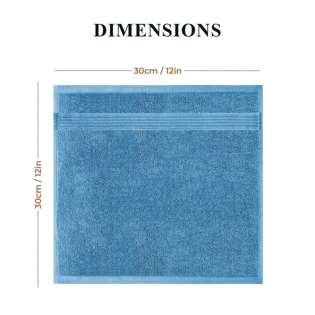 OLIVIA ROCCO Rhodes Towel Aqua 100% Cotton Hotel Quality Soft Super Absorbent Hand Towels - Joe’s Haven