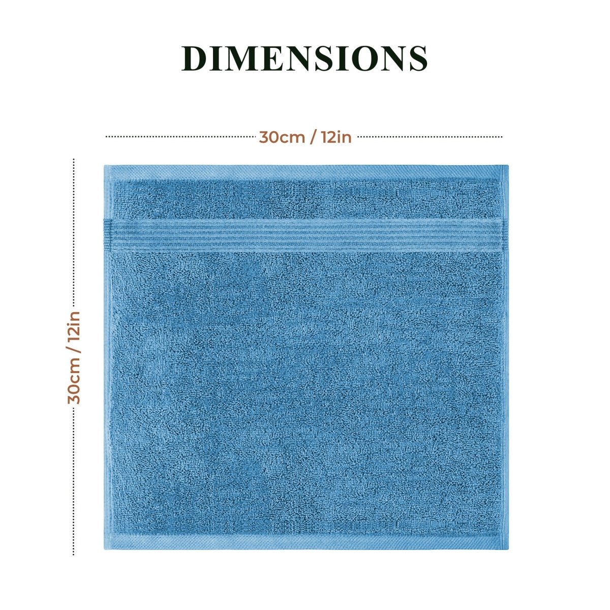 OLIVIA ROCCO Rhodes Towel Aqua 100% Cotton Hotel Quality Soft Super Absorbent Hand Towels - Joe’s Haven