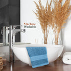 OLIVIA ROCCO Rhodes Towel Aqua 100% Cotton Hotel Quality Soft Super Absorbent Hand Towels - Joe’s Haven