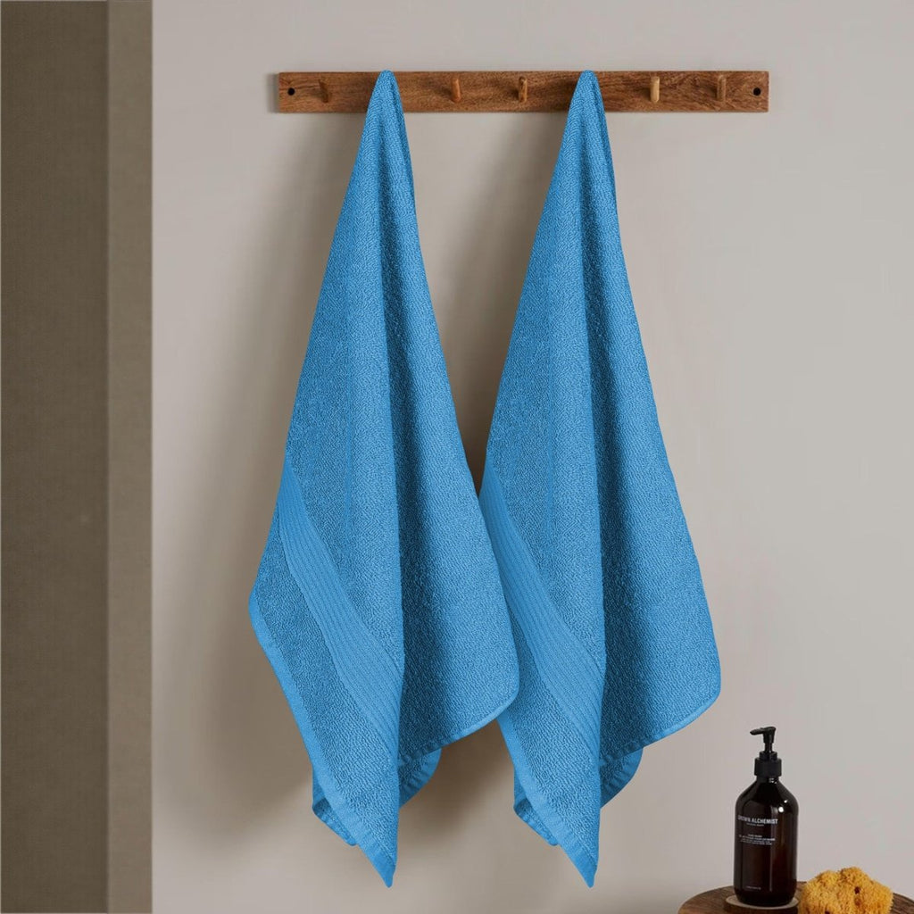 OLIVIA ROCCO Rhodes Towel Aqua 100% Cotton Hotel Quality Soft Super Absorbent Hand Towels - Joe’s Haven