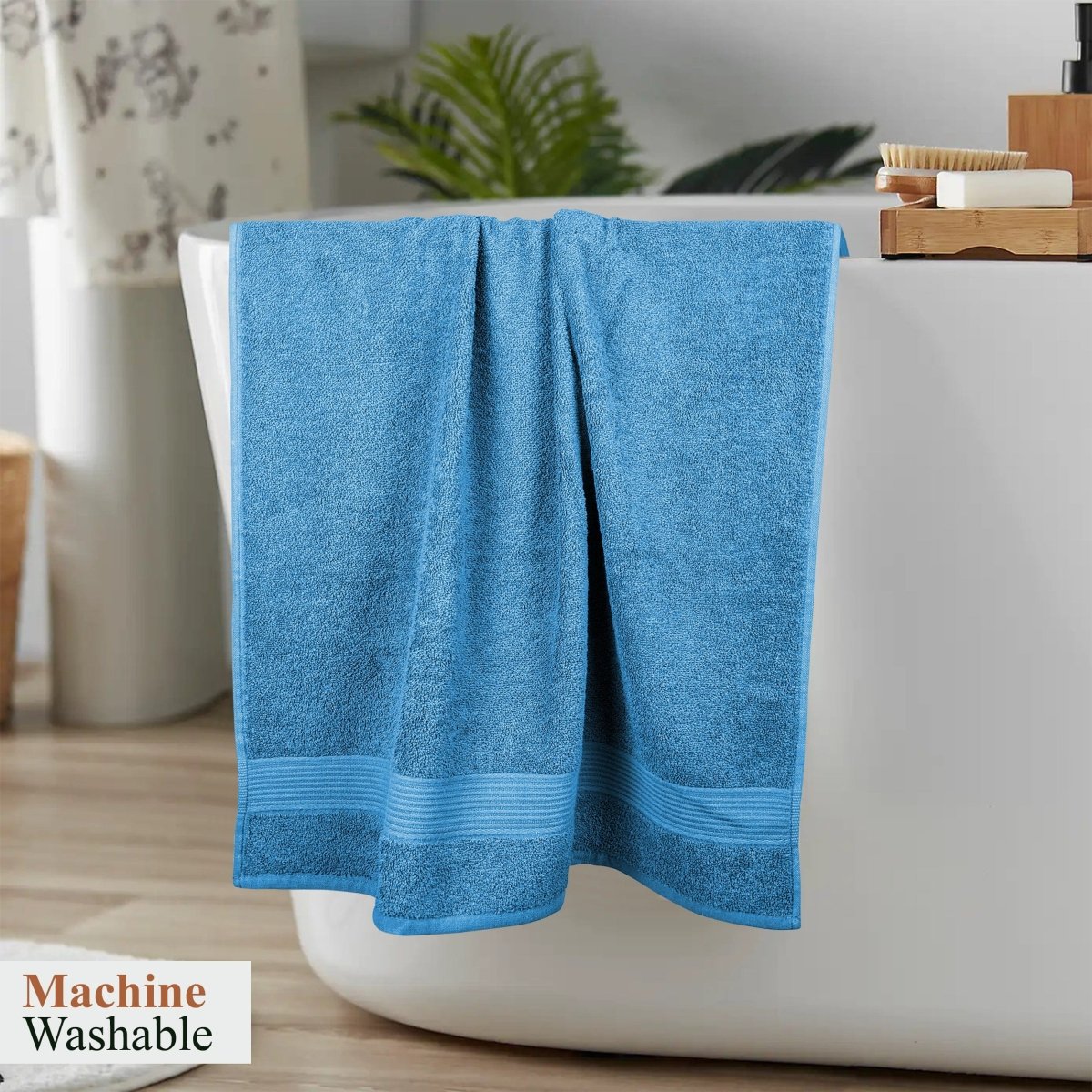 OLIVIA ROCCO Rhodes Towel Aqua 100% Cotton Hotel Quality Soft Super Absorbent Hand Towels - Joe’s Haven