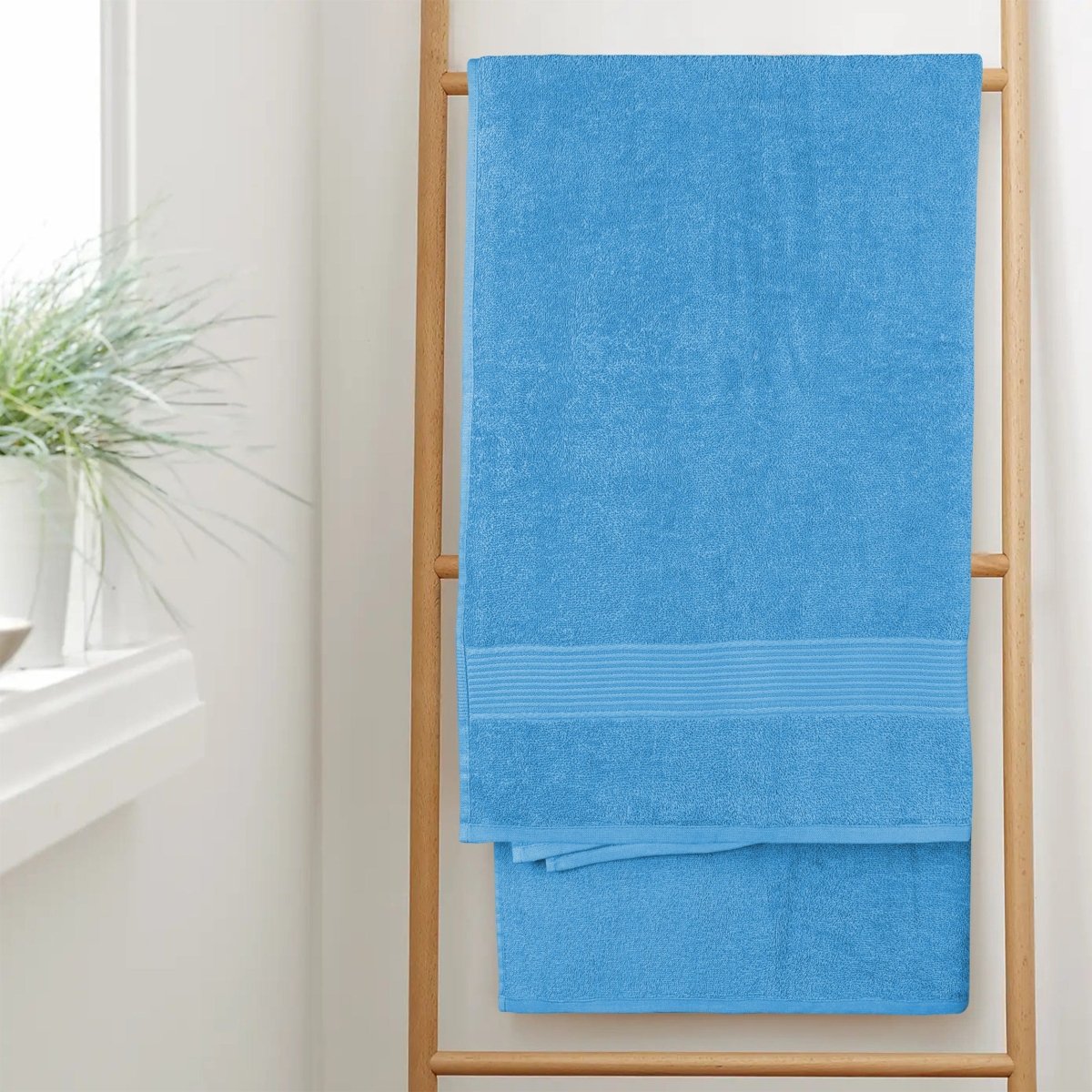 OLIVIA ROCCO Rhodes Towel Aqua 100% Cotton Hotel Quality Soft Super Absorbent Hand Towels - Joe’s Haven