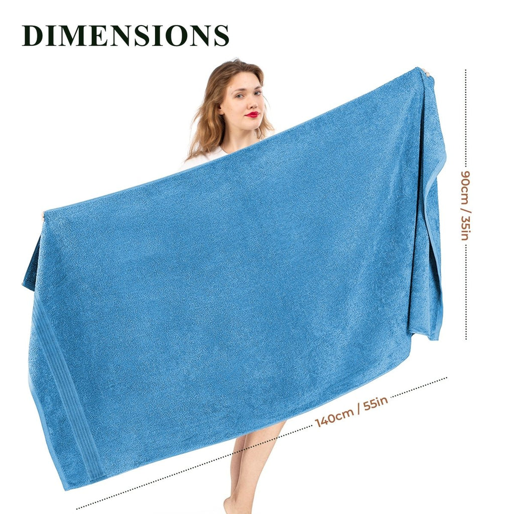 OLIVIA ROCCO Rhodes Towel Aqua 100% Cotton Hotel Quality Soft Super Absorbent Hand Towels - Joe’s Haven