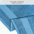 OLIVIA ROCCO Rhodes Towel Aqua 100% Cotton Hotel Quality Soft Super Absorbent Hand Towels - Joe’s Haven