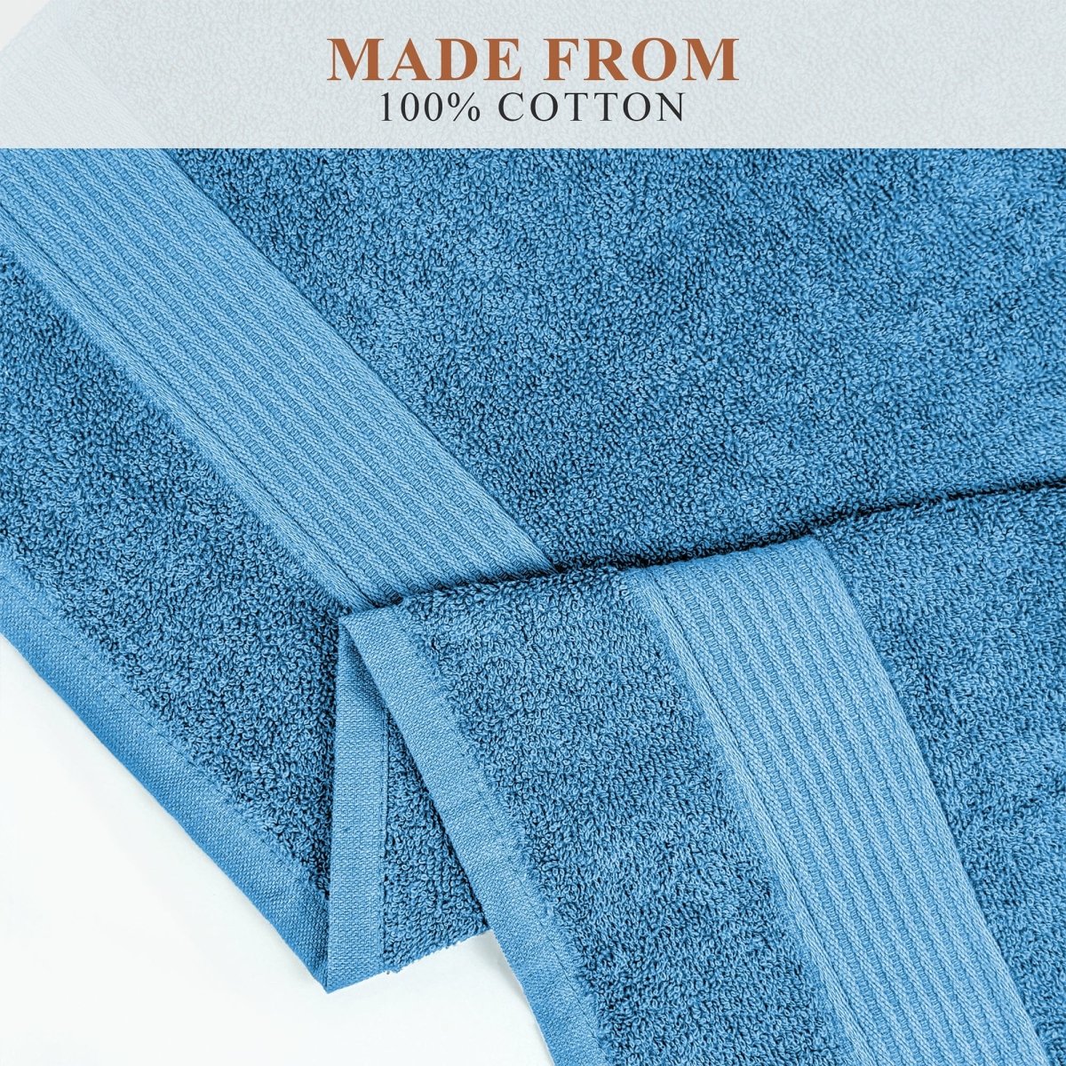 OLIVIA ROCCO Rhodes Towel Aqua 100% Cotton Hotel Quality Soft Super Absorbent Hand Towels - Joe’s Haven