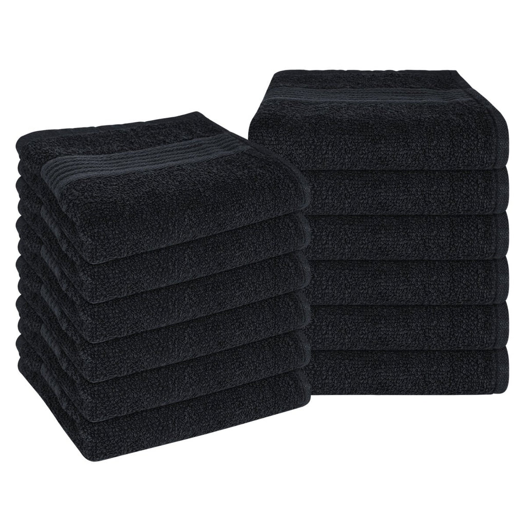 OLIVIA ROCCO Rhodes Towel Black 100% Cotton Hotel Quality Super Absorbent Hand Towels - Joe’s Haven