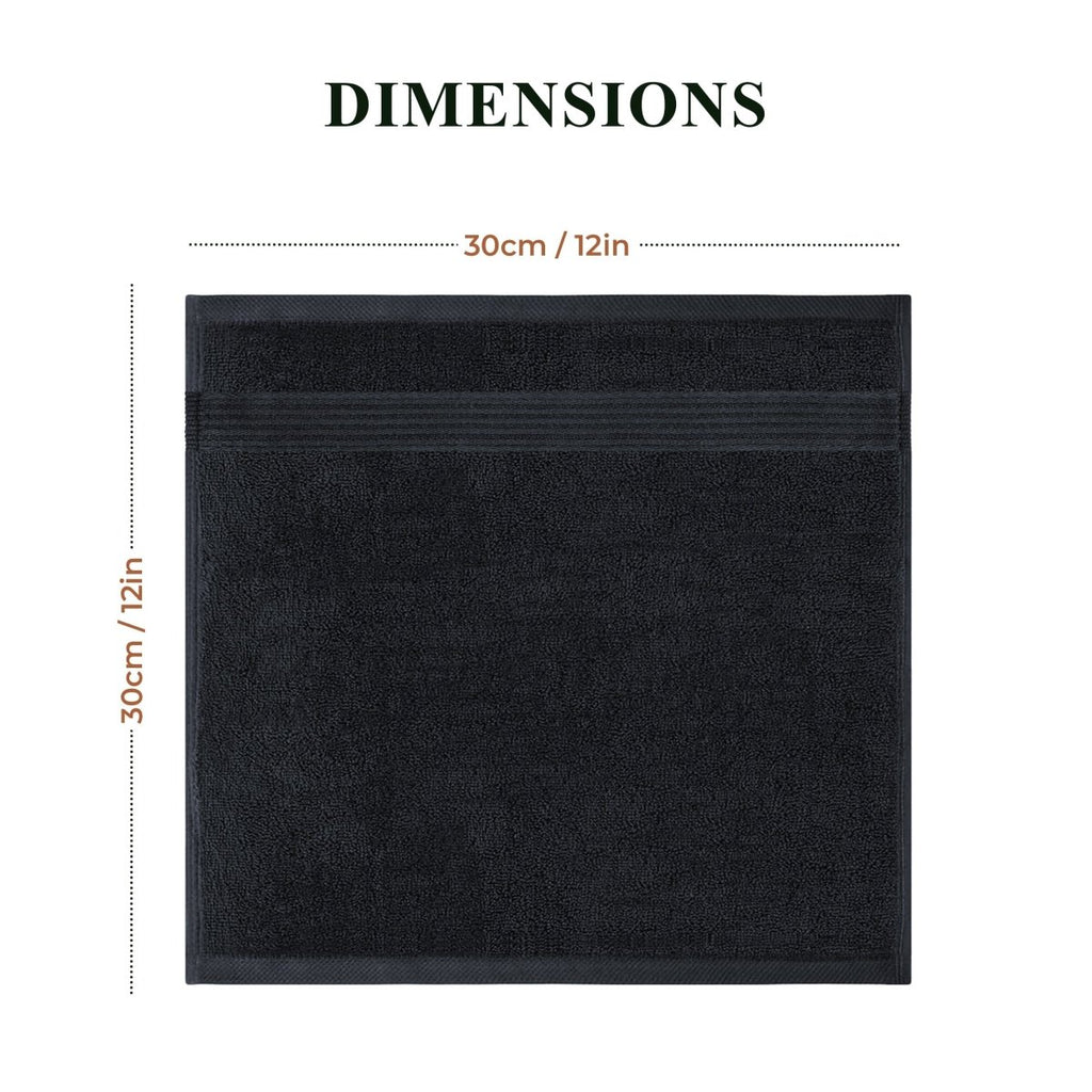 OLIVIA ROCCO Rhodes Towel Black 100% Cotton Hotel Quality Super Absorbent Hand Towels - Joe’s Haven