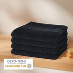 OLIVIA ROCCO Rhodes Towel Black 100% Cotton Hotel Quality Super Absorbent Hand Towels - Joe’s Haven