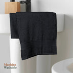 OLIVIA ROCCO Rhodes Towel Black 100% Cotton Hotel Quality Super Absorbent Hand Towels - Joe’s Haven