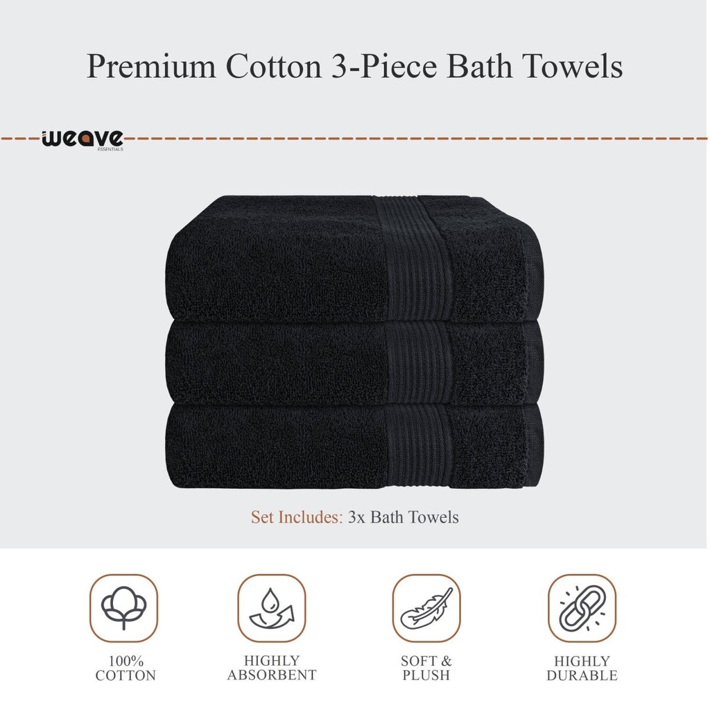 OLIVIA ROCCO Rhodes Towel Black 100% Cotton Hotel Quality Super Absorbent Hand Towels - Joe’s Haven