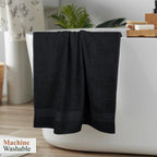 OLIVIA ROCCO Rhodes Towel Black 100% Cotton Hotel Quality Super Absorbent Hand Towels - Joe’s Haven