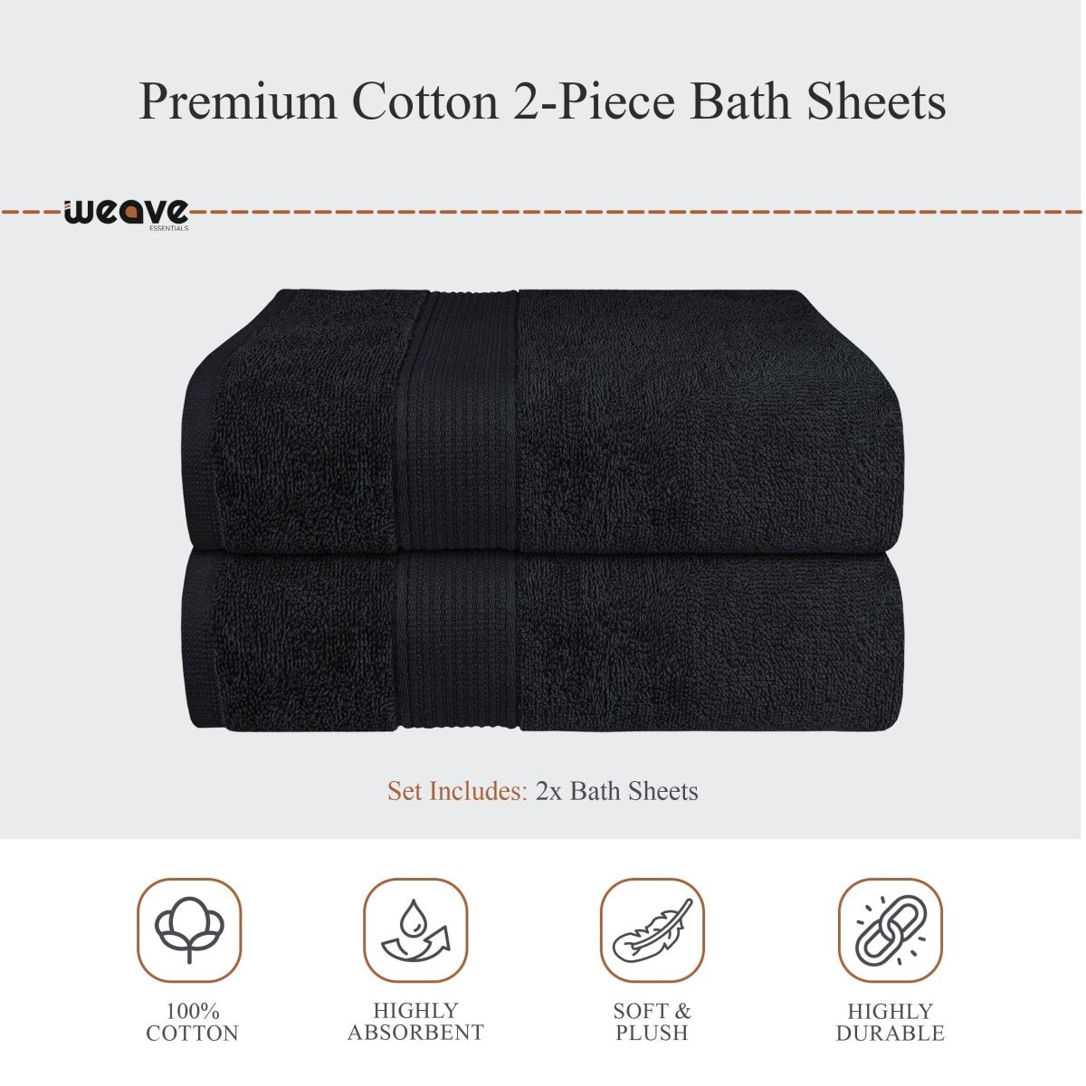 OLIVIA ROCCO Rhodes Towel Black 100% Cotton Hotel Quality Super Absorbent Hand Towels - Joe’s Haven