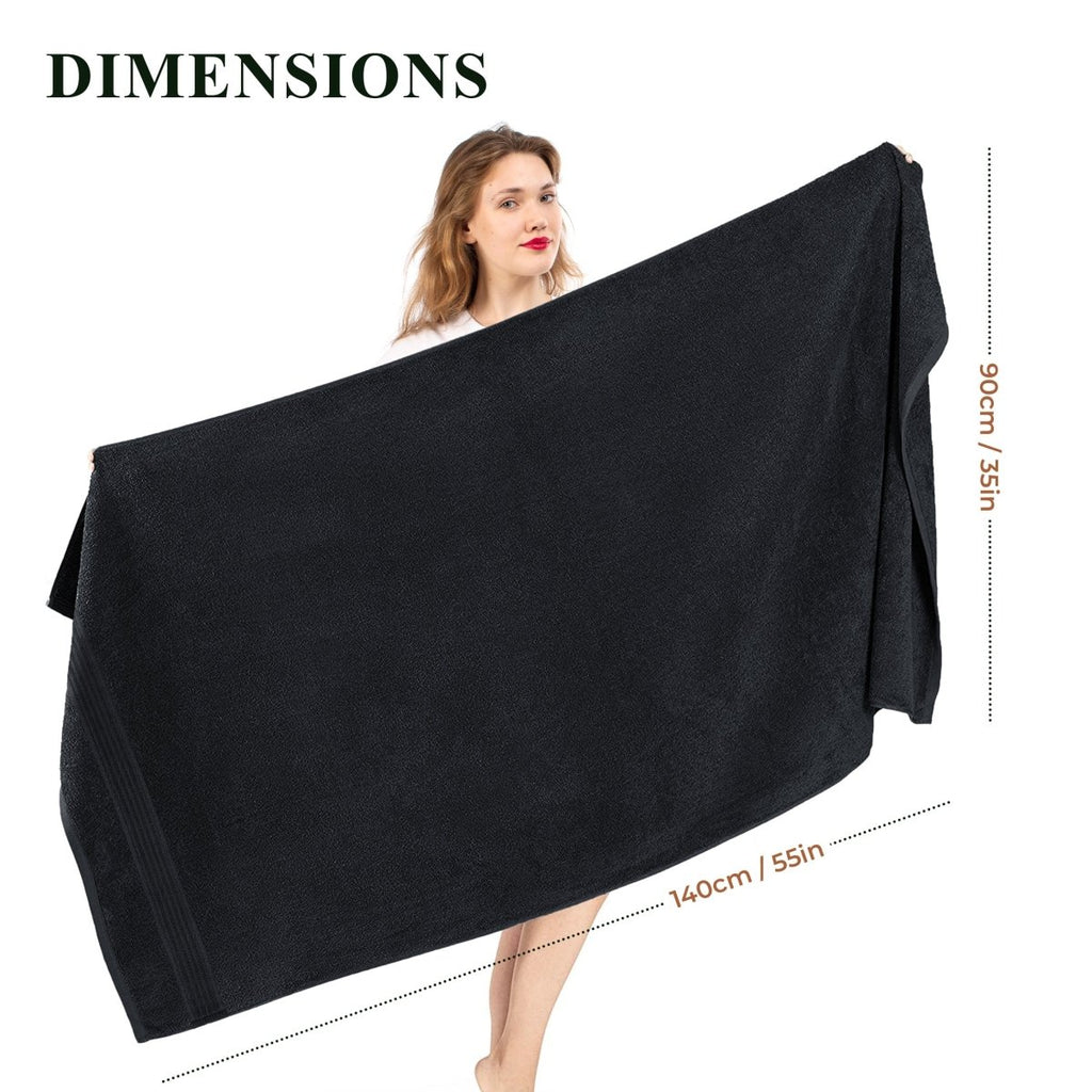 OLIVIA ROCCO Rhodes Towel Black 100% Cotton Hotel Quality Super Absorbent Hand Towels - Joe’s Haven