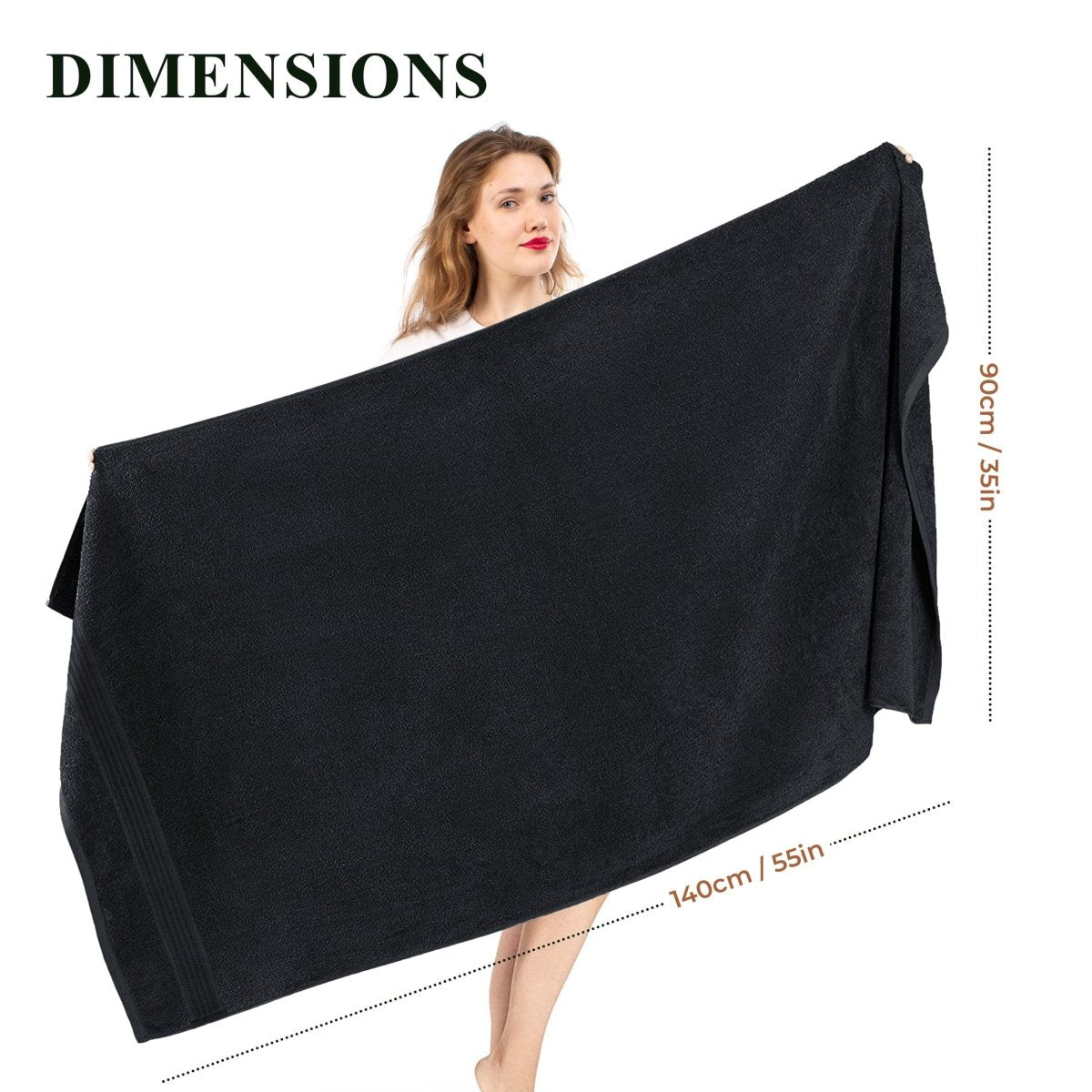 OLIVIA ROCCO Rhodes Towel Black 100% Cotton Hotel Quality Super Absorbent Hand Towels - Joe’s Haven
